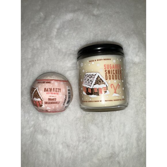 Bath & Body Works NEW lot of (4) Sugared Snickerdoodle Candle, Bath Fizz, Hand C - Picture 3 of 3